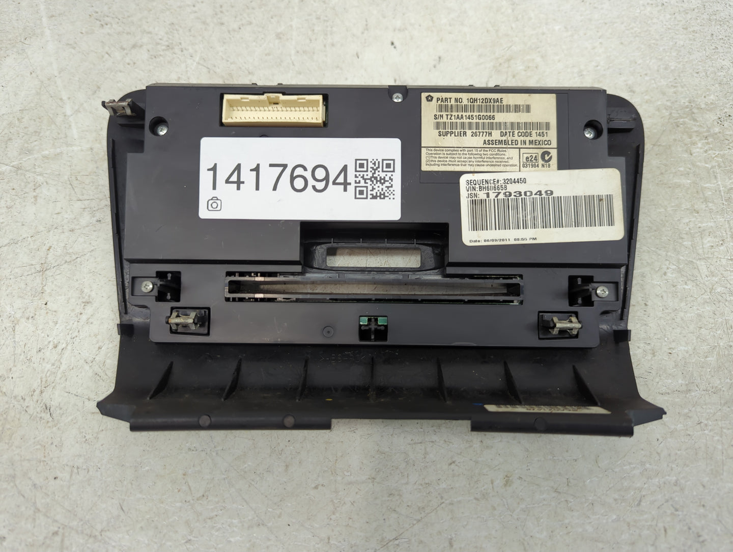 2011-2014 Dodge Charger Climate Control Module Temperature AC/Heater Replacement P/N:1QH12DX9AE Fits Fits 2011 2012 2013 201