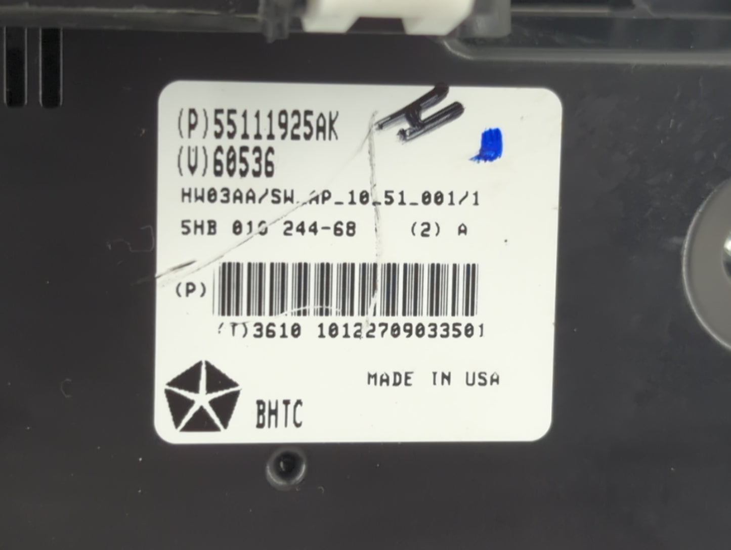 2011-2013 Dodge Durango Climate Control Module Temperature AC/Heater Replacement P/N:55111925AK Fits Fits 2011 2012 2013 OEM