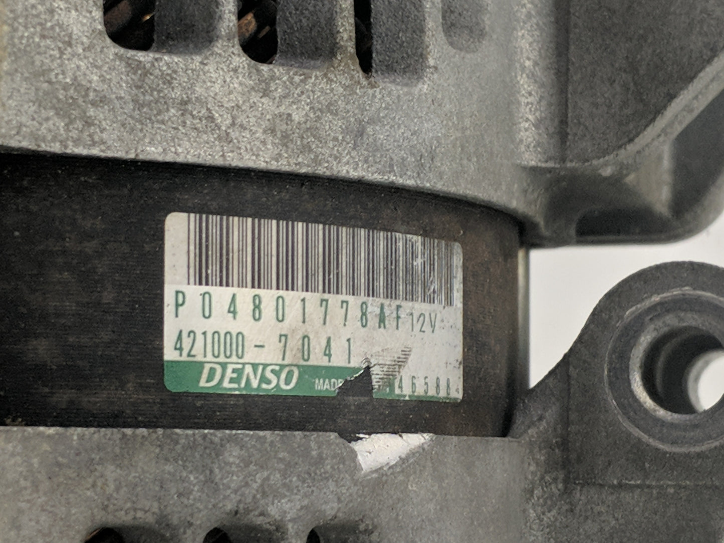 2011-2015 Dodge Durango Alternator Replacement Generator Charging Assembly Engine OEM P/N:421000-7041 P04801778AF Fits OEM U