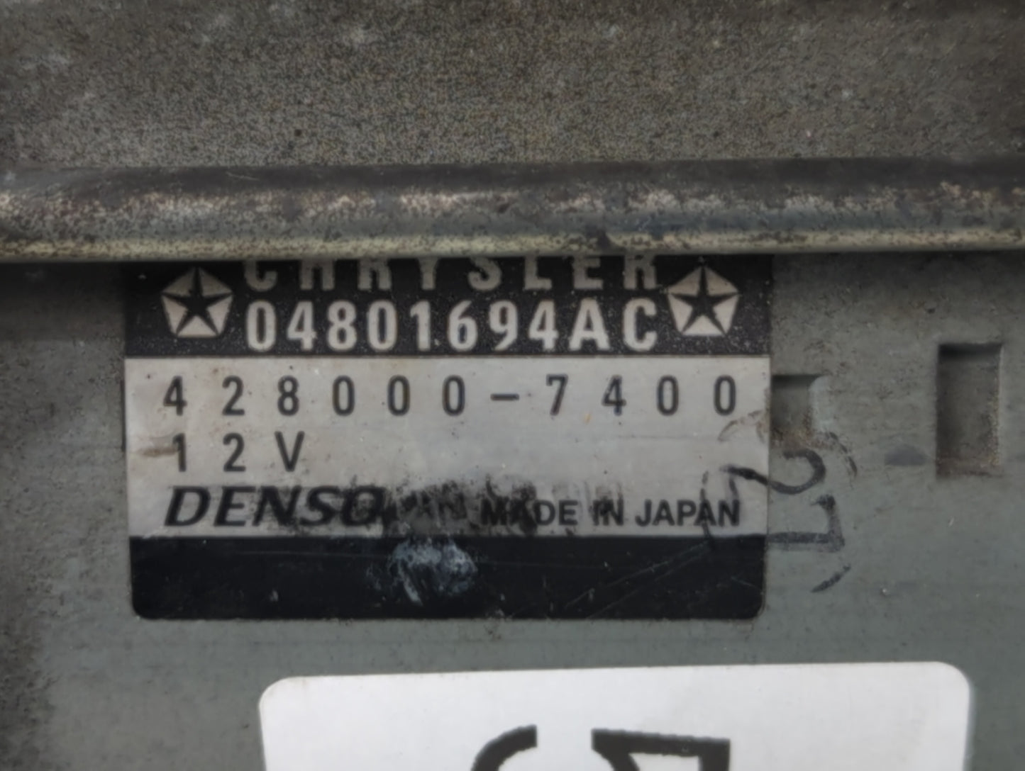 2011-2015 Dodge Durango Car Starter Motor Solenoid OEM P/N:428000-7400 0480169AC Fits Fits 2011 2012 2013 2014 2015 2016 OEM