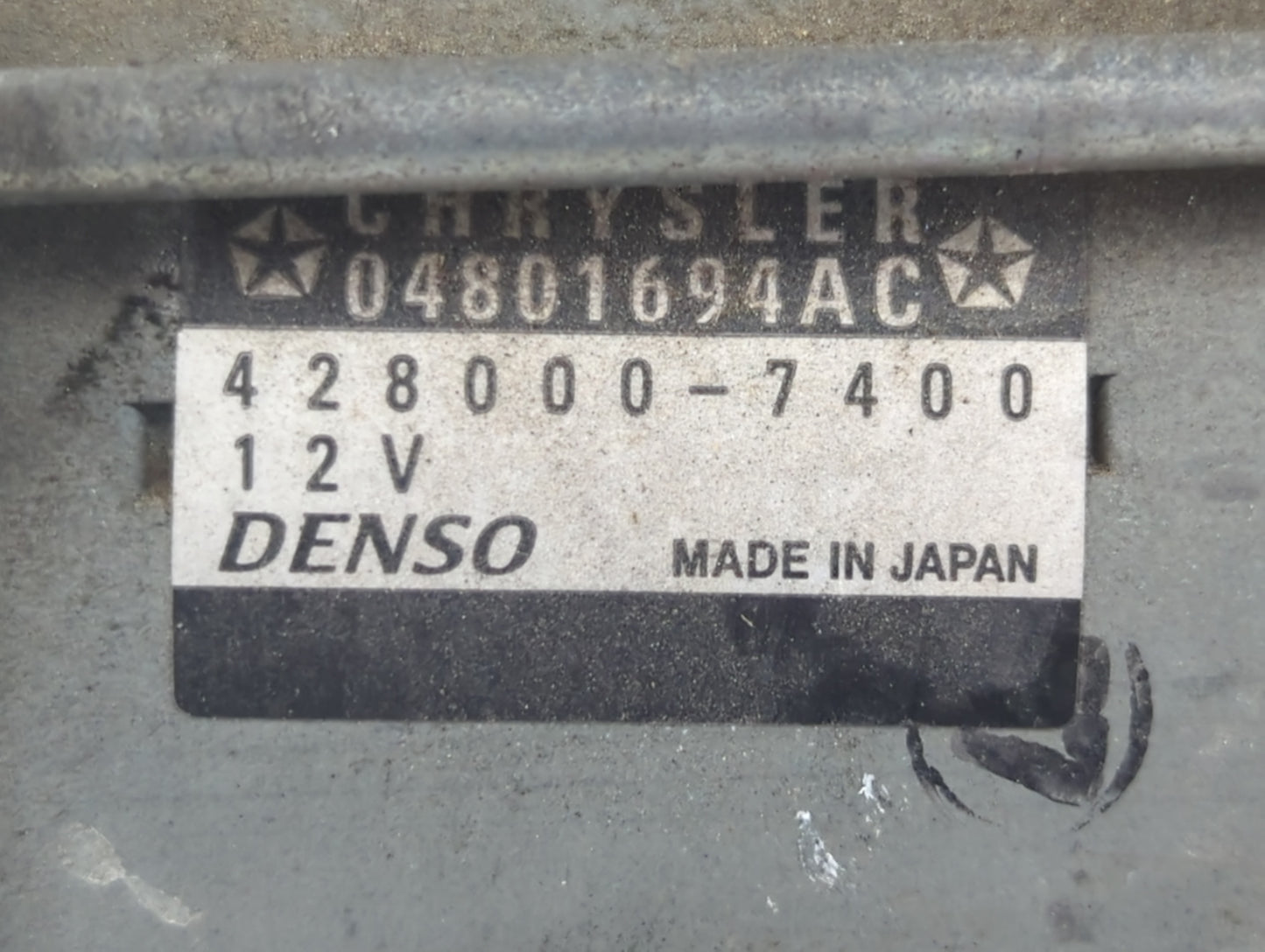 2011-2015 Dodge Durango Car Starter Motor Solenoid OEM P/N:428000-7400 Fits Fits 2011 2012 2013 2014 2015 2016 OEM Used Auto