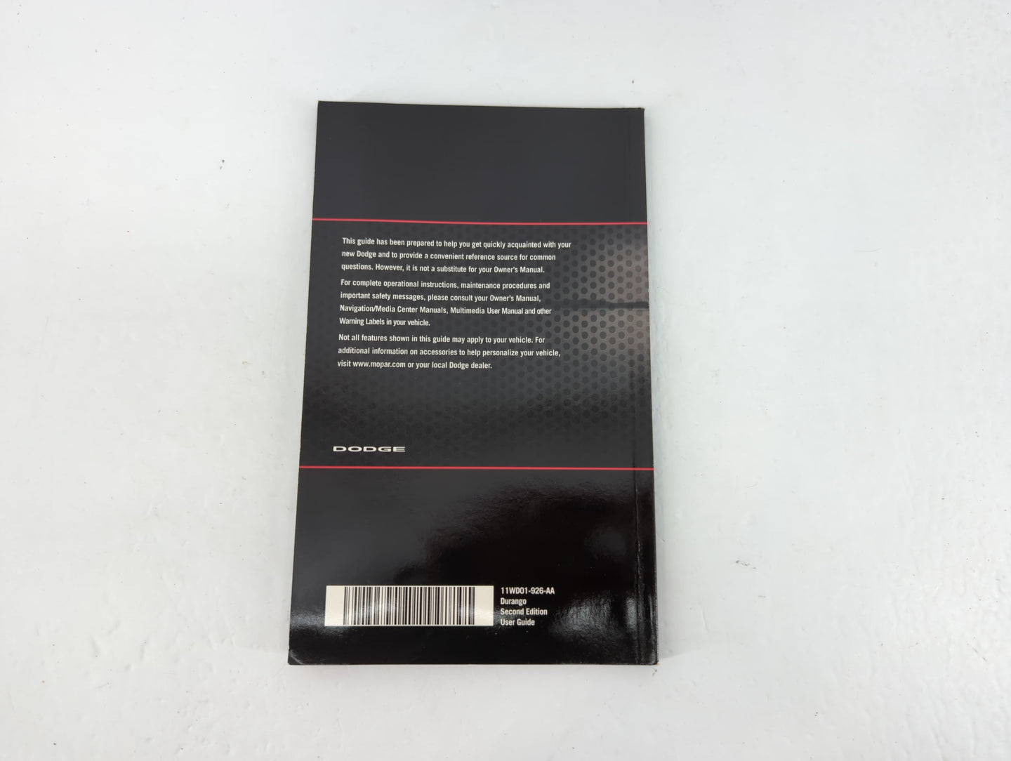 2011 Dodge Durango Owners Manual Book Guide P/N:11WD01-926-AA OEM Used Auto Parts - Oemusedautoparts1.com