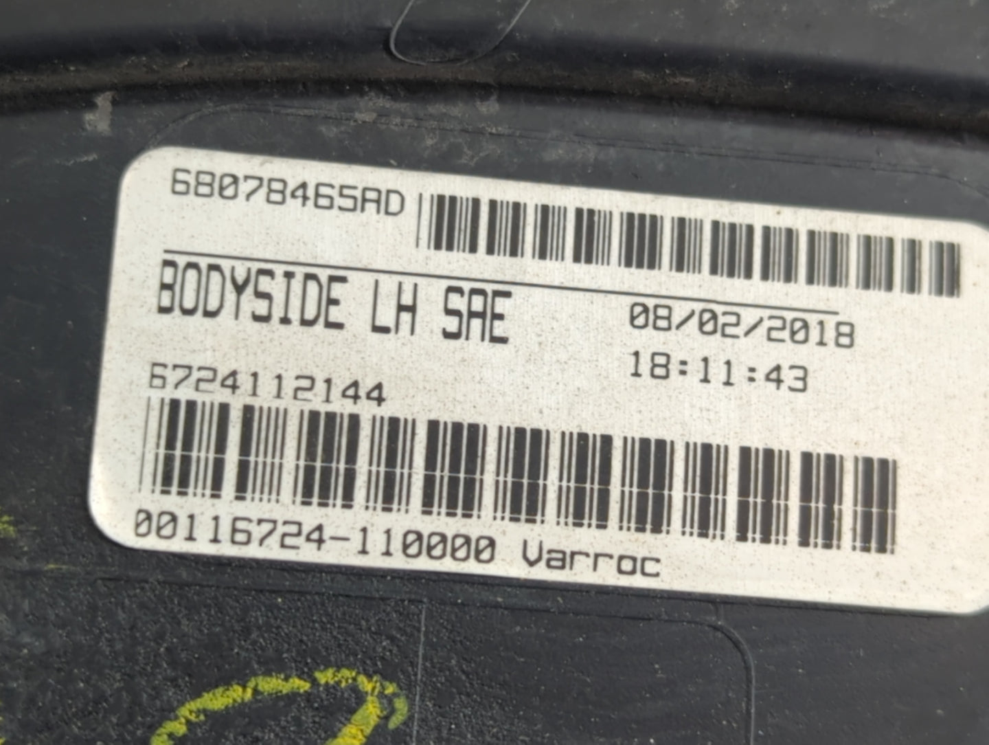 2011 Dodge Journey Tail Light Assembly Driver Left OEM P/N:6724112144 Fits OEM Used Auto Parts - Oemusedautoparts1.com