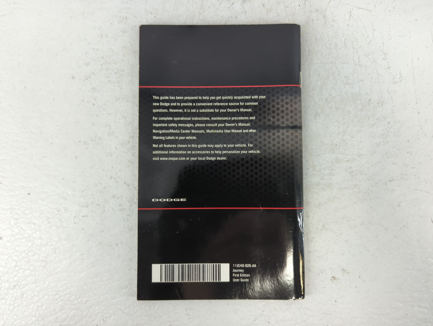 2011 Dodge Journey Owners Manual Book Guide P/N:11JC49-926-AA OEM Used Auto Parts - Oemusedautoparts1.com