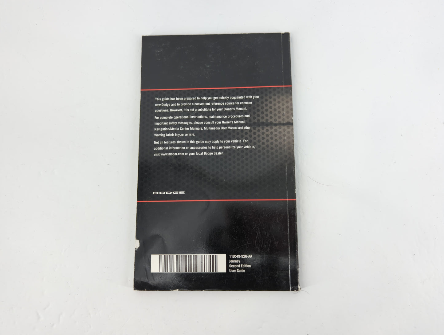 2011 Dodge Journey Owners Manual Book Guide P/N:11JC49-926-AA OEM Used Auto Parts - Oemusedautoparts1.com