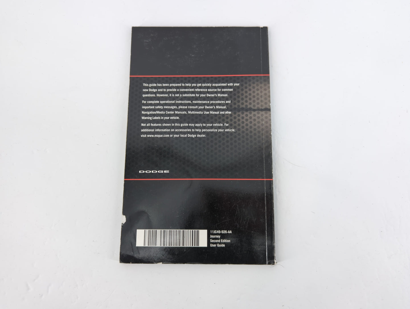 2011 Dodge Journey Owners Manual Book Guide P/N:11JC49-926-AA OEM Used Auto Parts - Oemusedautoparts1.com