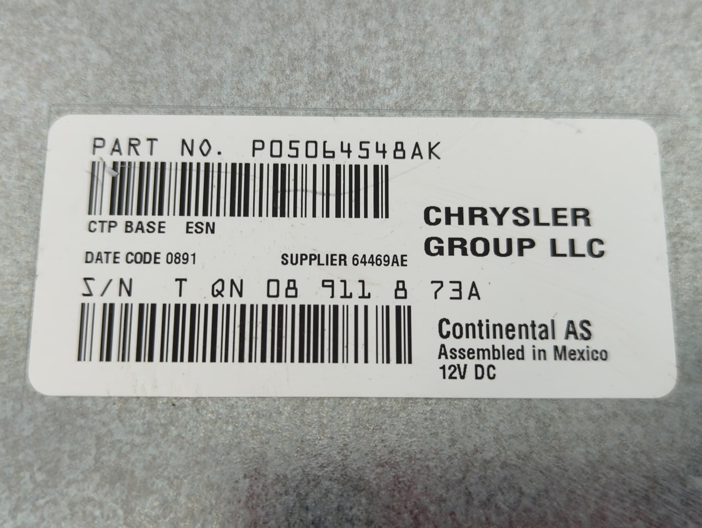 2011 Dodge Journey Radio AM FM Cd Player Receiver Replacement P/N:08 911 8 73A P05064548AK Fits OEM Used Auto Parts - Oemuse