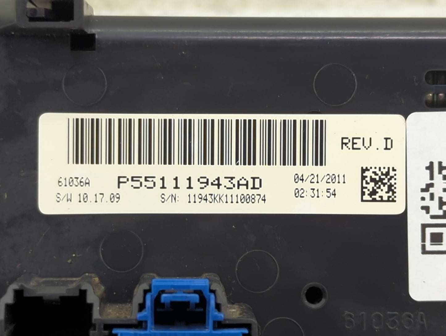 2010-2011 Dodge Nitro Climate Control Module Temperature AC/Heater Replacement P/N:P55111943AD P55111943AE Fits OEM Used Aut