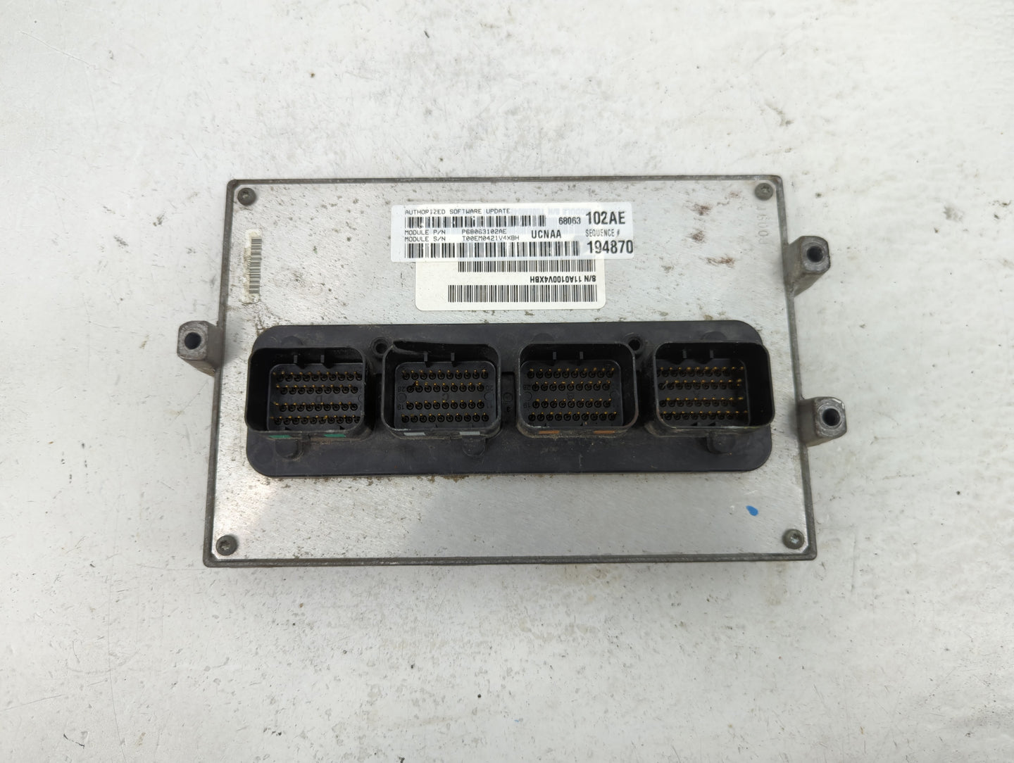 2011 Dodge Ram 1500 PCM Engine Control Computer ECU ECM PCU OEM P/N:P68063102AE 68063102AE Fits OEM Used Auto Parts - Oemuse