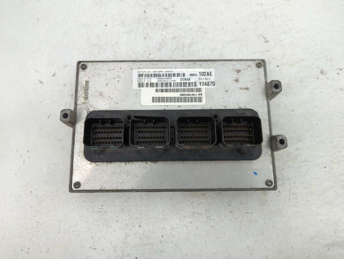 2011 Dodge Ram 1500 PCM Engine Control Computer ECU ECM PCU OEM P/N:P68063102AE 68063102AE Fits OEM Used Auto Parts - Oemuse