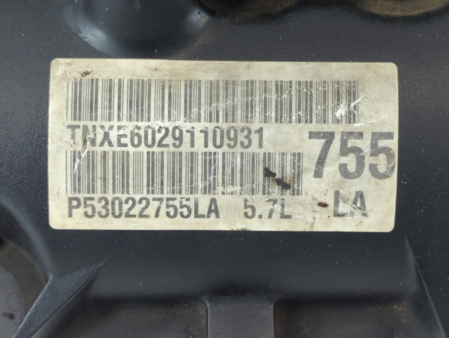 2011 Dodge Ram 1500 Driver Left Cylinder Head Valve Cover P/N:P53022755LA Fits OEM Used Auto Parts - Oemusedautoparts1.com