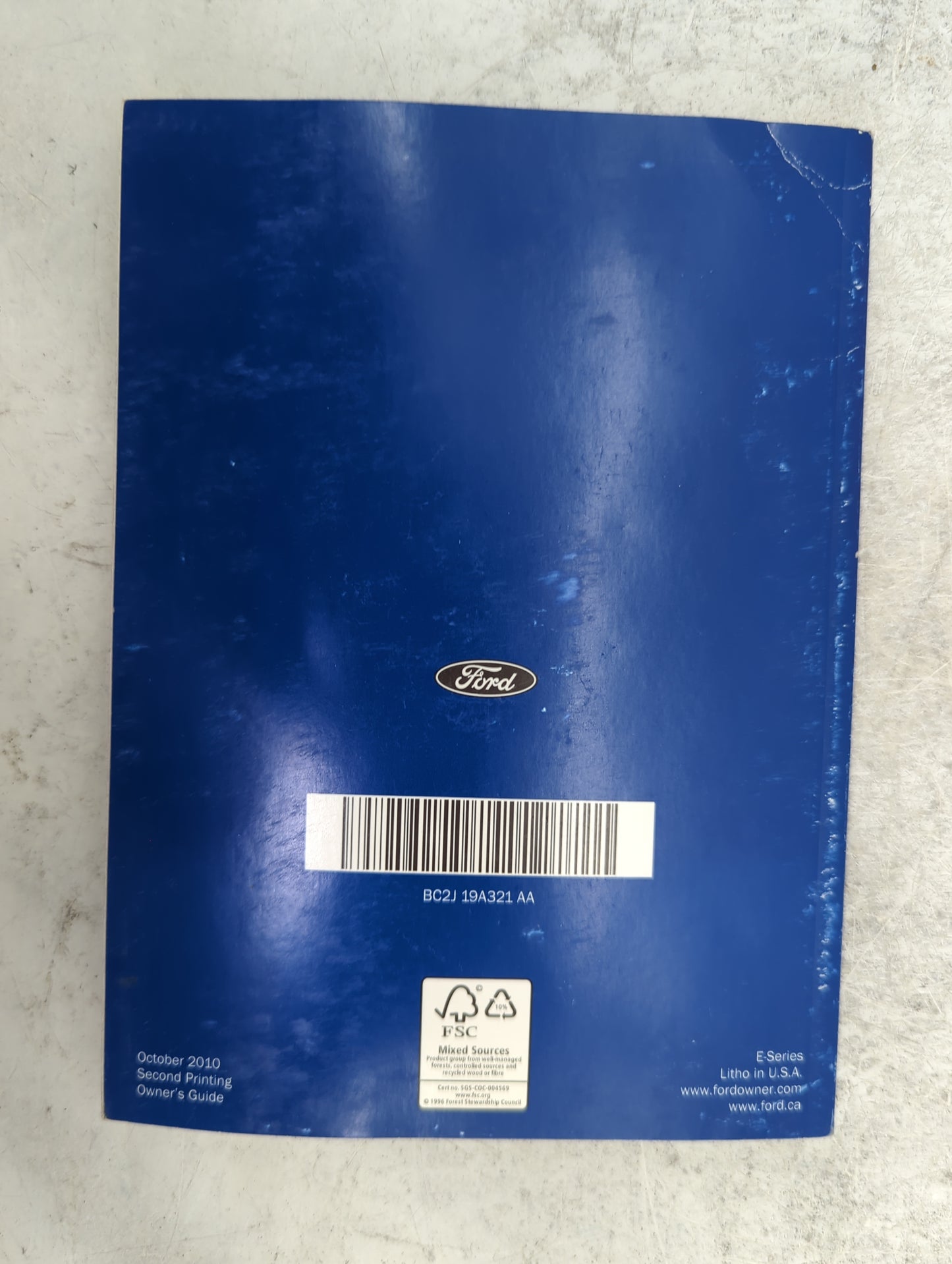 2011 Ford E250 Owners Manual Book Guide P/N:BC2J 19A321 AA OEM Used Auto Parts - Oemusedautoparts1.com
