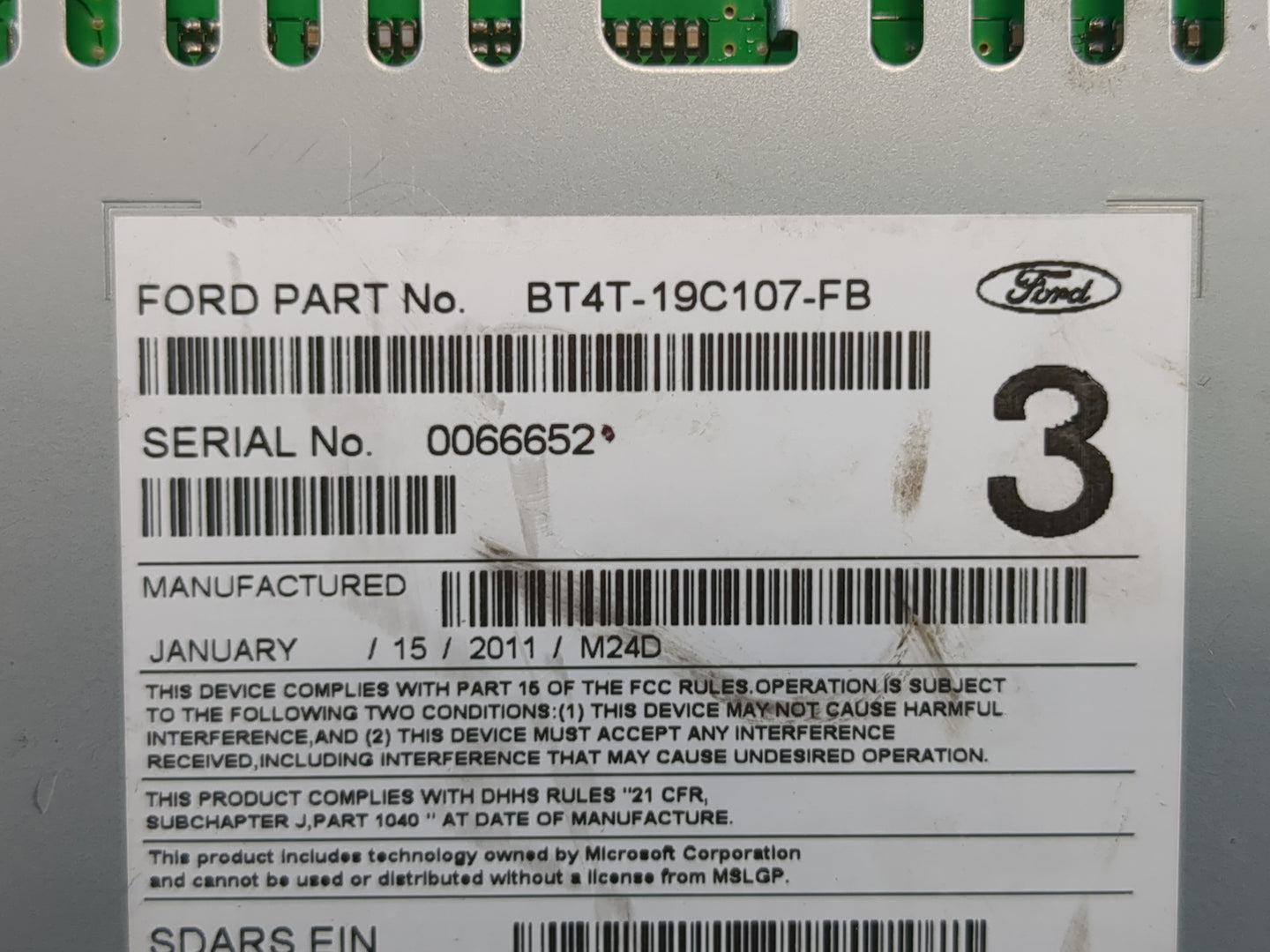 2011 Ford Edge Radio AM FM Cd Player Receiver Replacement P/N:BT4T-19C107-FB Fits OEM Used Auto Parts - Oemusedautoparts1.co