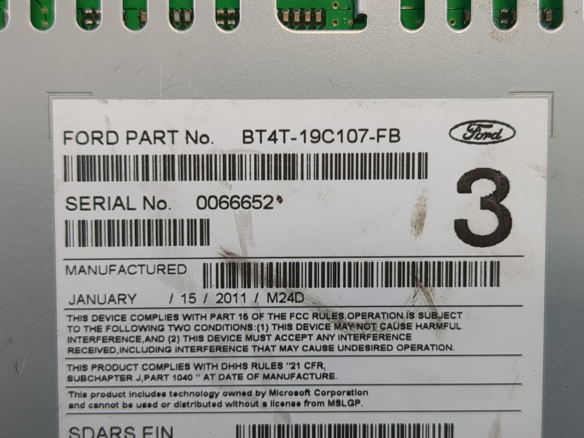 2011 Ford Edge Radio AM FM Cd Player Receiver Replacement P/N:BT4T-19C107-FB OEM Used Auto Parts - Oemusedautoparts1.com