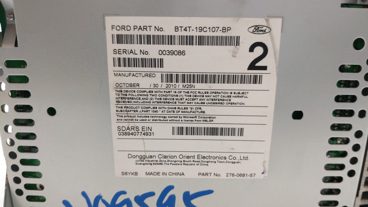 2011-2011 Ford Edge Am Fm Cd Player Radio Receiver - Oemusedautoparts1.com