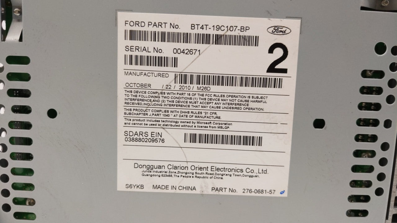 2011-2011 Ford Edge Am Fm Cd Player Radio Receiver - Oemusedautoparts1.com