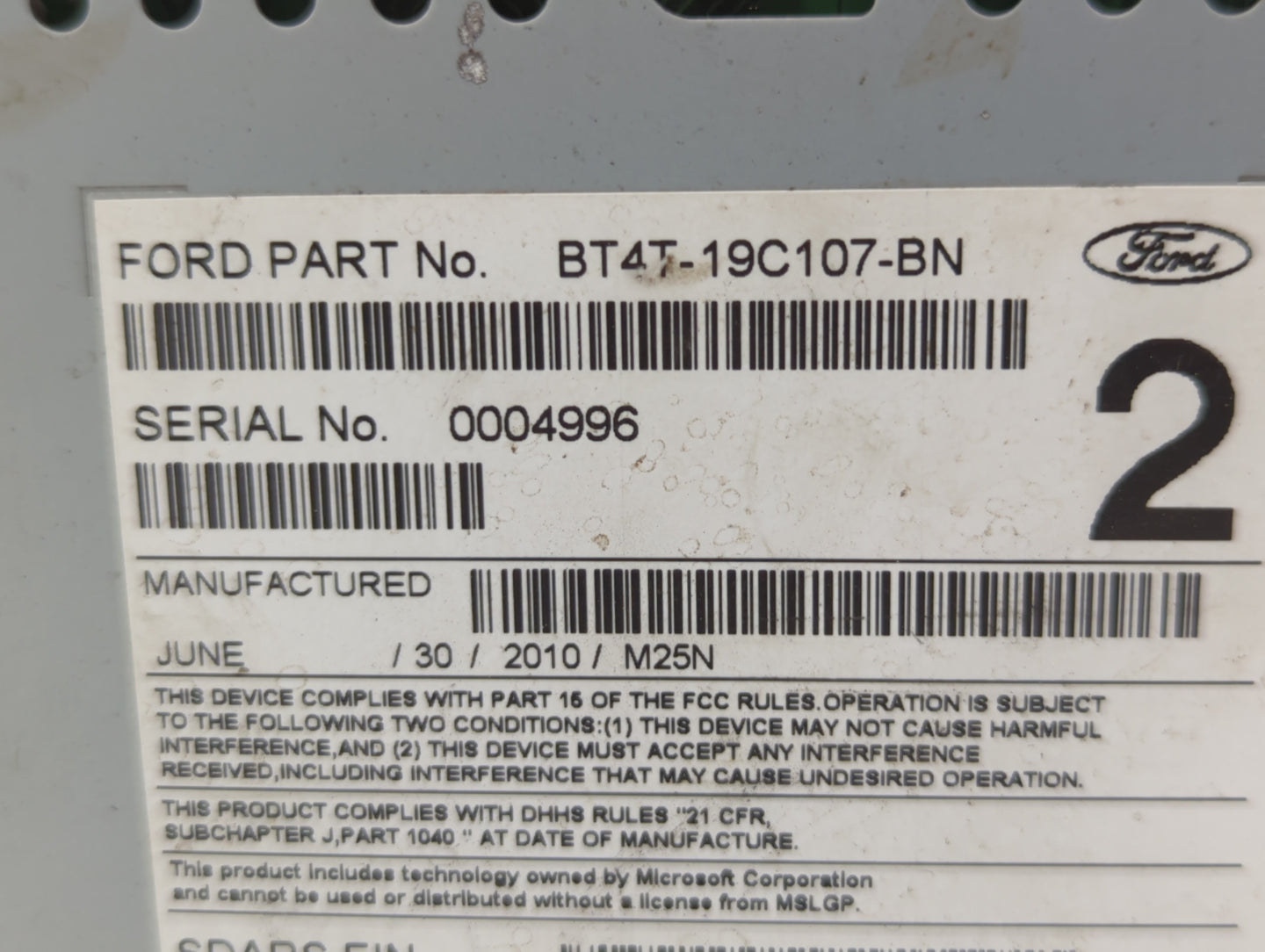 2011-2011 Ford Edge Am Fm Cd Player Radio Receiver - Oemusedautoparts1.com