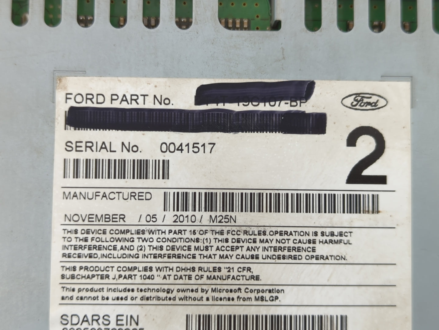 2011-2011 Ford Edge Am Fm Cd Player Radio Receiver - Oemusedautoparts1.com