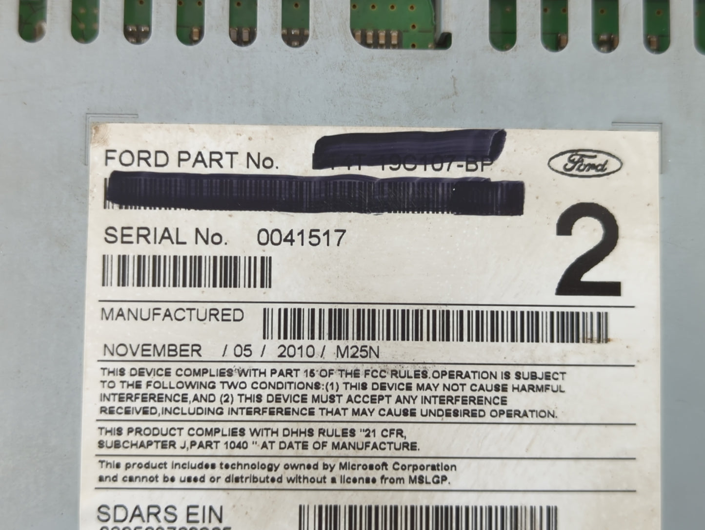 2011-2011 Ford Edge Am Fm Cd Player Radio Receiver - Oemusedautoparts1.com