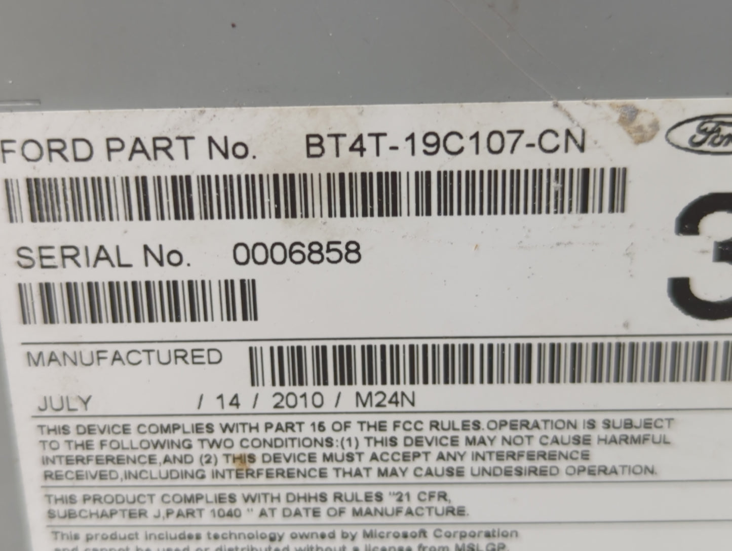 2011-2011 Ford Edge Am Fm Cd Player Radio Receiver - Oemusedautoparts1.com