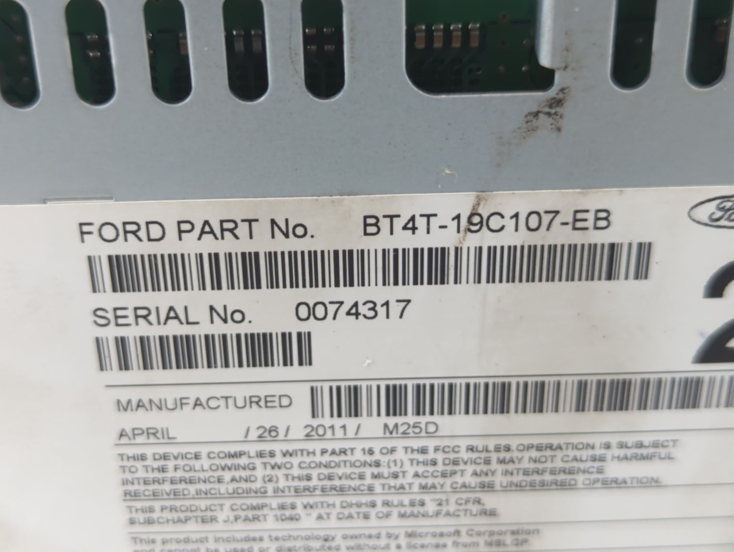 2011-2011 Ford Edge Am Fm Cd Player Radio Receiver - Oemusedautoparts1.com