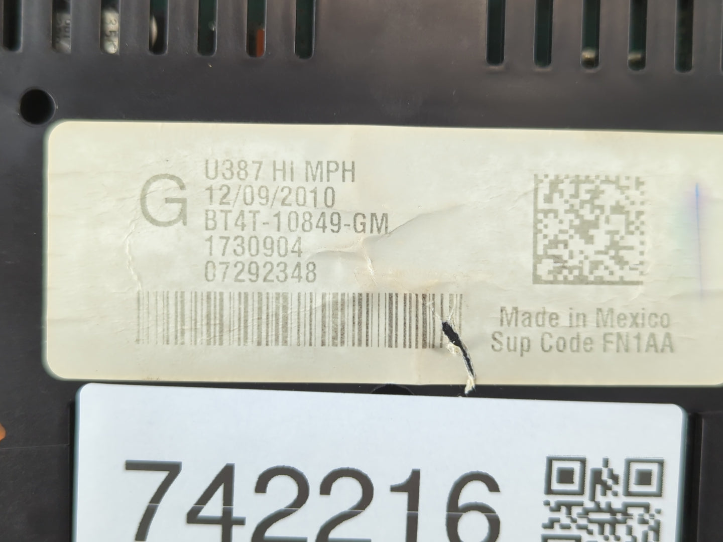 2011 Ford Edge Instrument Cluster Speedometer Gauges P/N:BT4T-10849-GM Fits OEM Used Auto Parts - Oemusedautoparts1.com