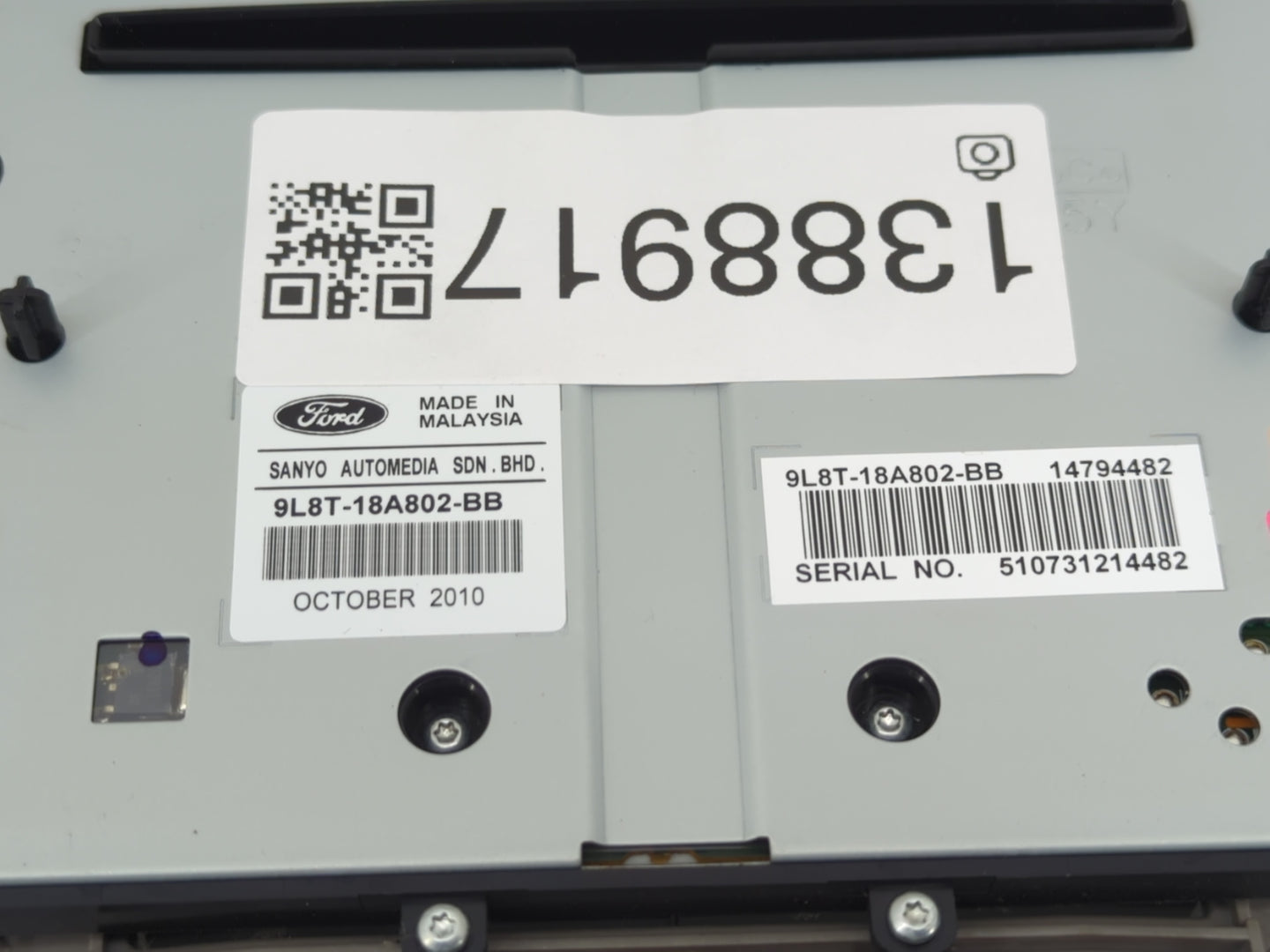2009-2012 Ford Escape Radio AM FM Cd Player Receiver Replacement P/N:9L8T-18A802-BB Fits Fits 2009 2010 2011 2012 OEM Used A