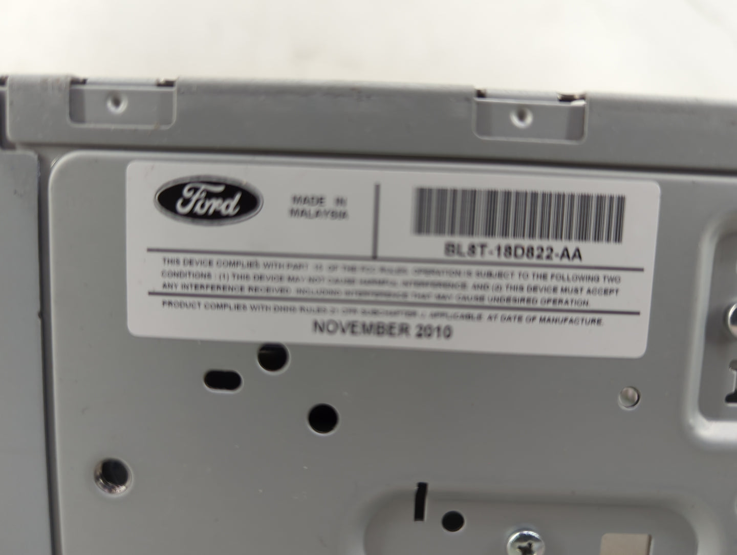 2011-2012 Ford Escape Radio AM FM Cd Player Receiver Replacement P/N:BL8T-18D822-AA Fits Fits 2011 2012 OEM Used Auto Parts 