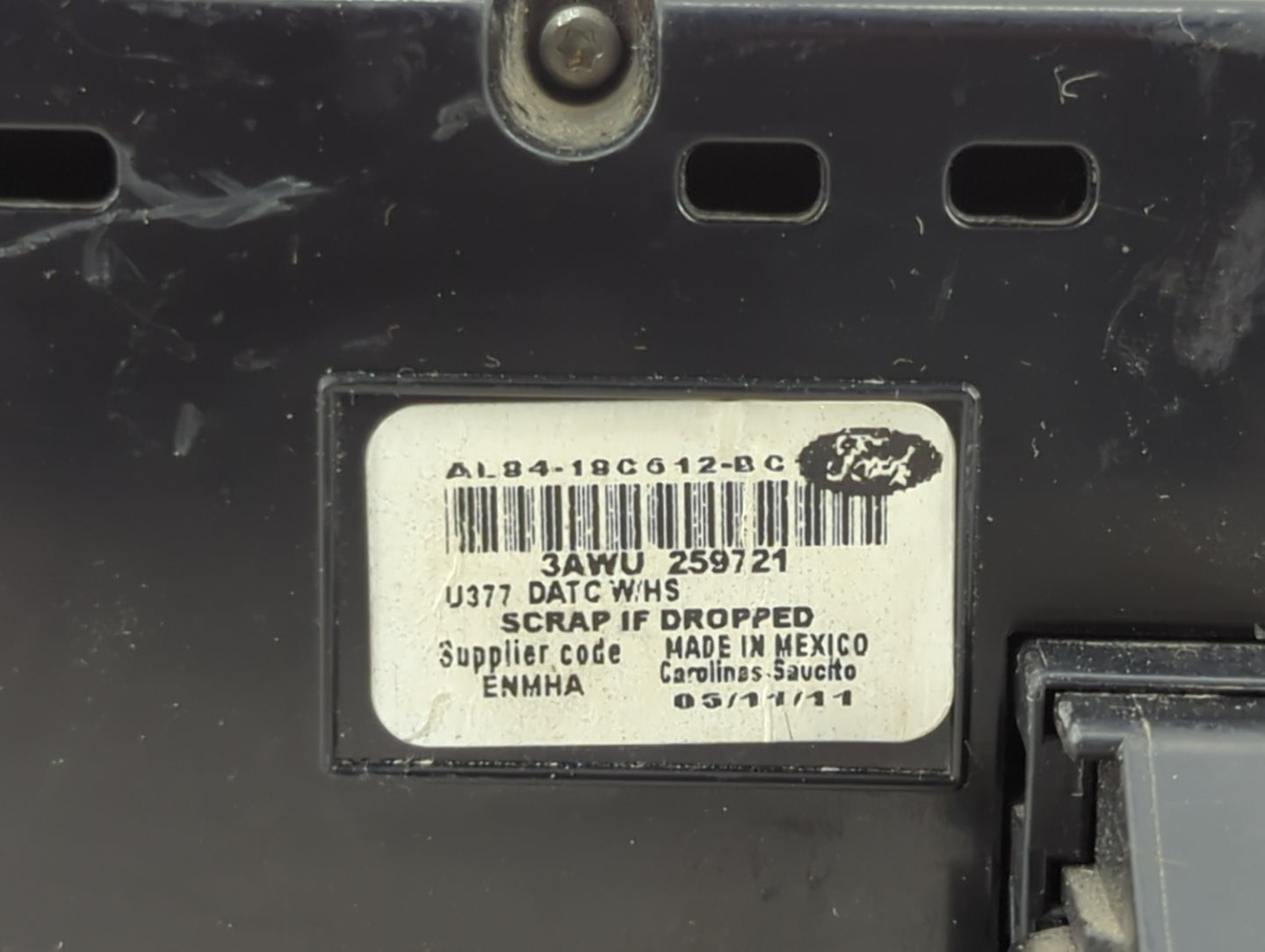 2010-2012 Ford Escape Climate Control Module Temperature AC/Heater Replacement P/N:AL84-18C612-BC Fits Fits 2010 2011 2012 O