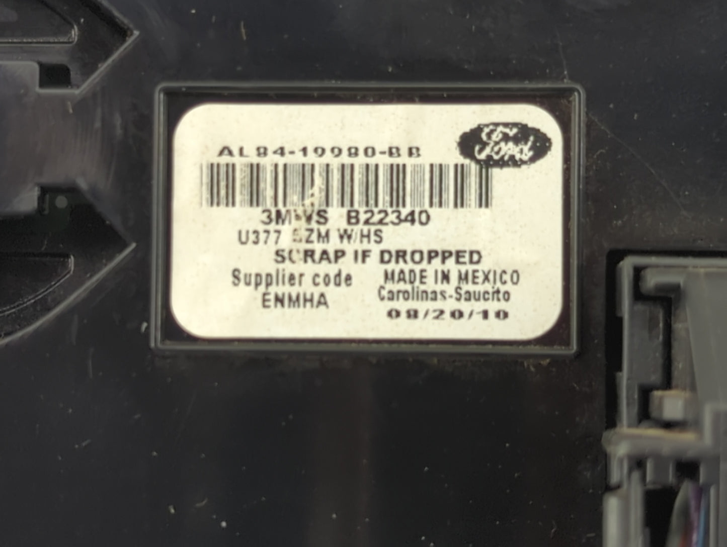 2010-2012 Ford Escape Climate Control Module Temperature AC/Heater Replacement P/N:AL84-19980-BB Fits Fits 2010 2011 2012 OE