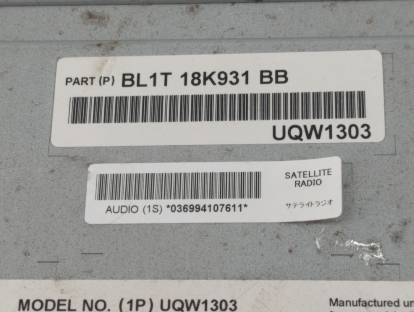 2011 Ford Expedition Radio AM FM Cd Player Receiver Replacement P/N:BL1T-18K931 BB Fits OEM Used Auto Parts - Oemusedautopar