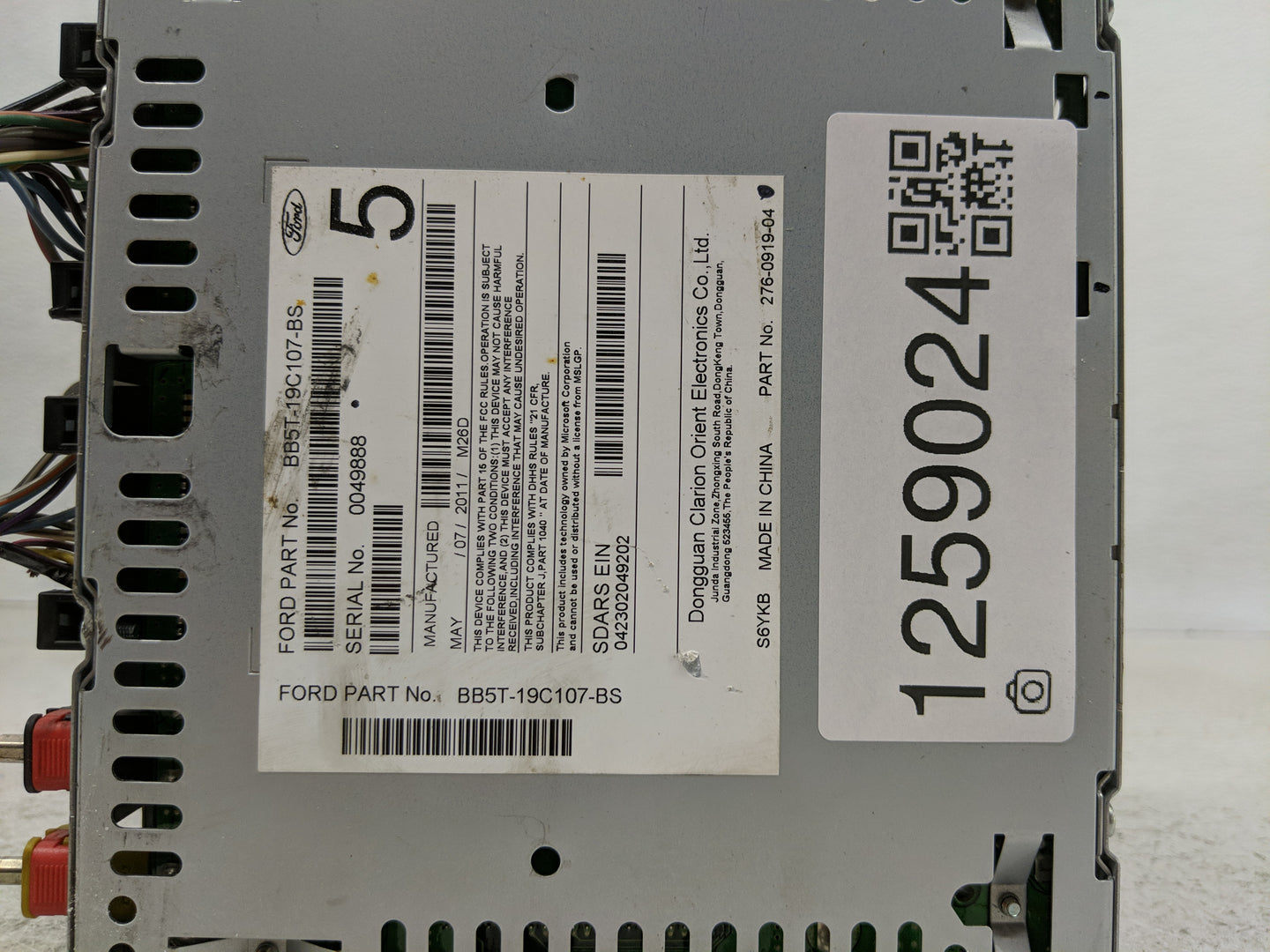 2011 Ford Explorer Radio AM FM Cd Player Receiver Replacement P/N:276-09119-04 BB5T-19C107-BS Fits OEM Used Auto Parts - Oem