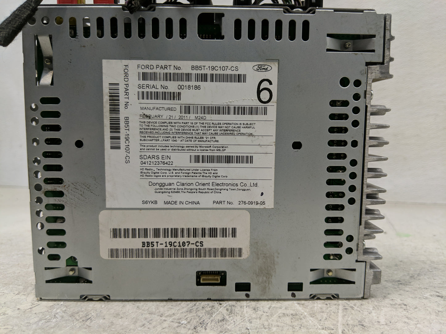 2011 Ford Explorer Radio AM FM Cd Player Receiver Replacement P/N:BB5T-19C107-CS Fits OEM Used Auto Parts - Oemusedautoparts