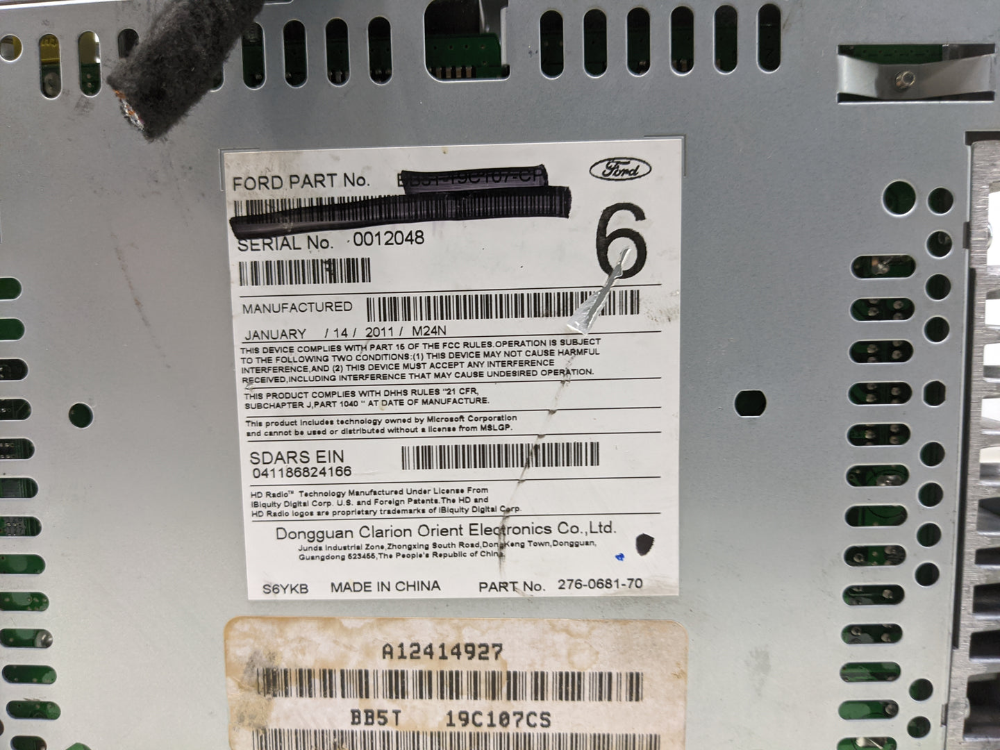 2011 Ford Explorer Radio AM FM Cd Player Receiver Replacement P/N:PU-3253L-P BB5T-19C107-CP, BB5T19C107CS, 276-0681-70 Fits 