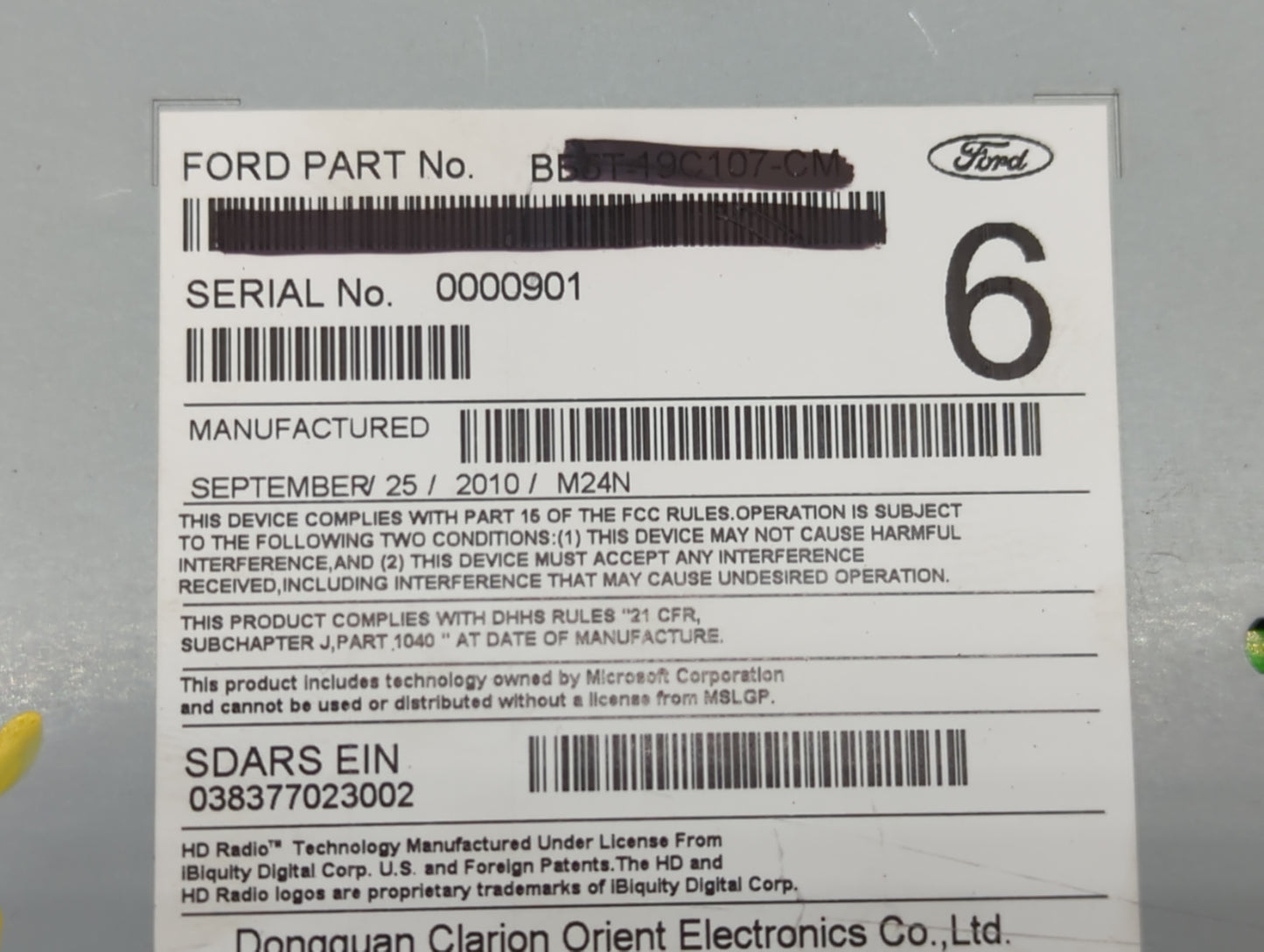 2011-2011 Ford Explorer Am Fm Cd Player Radio Receiver - Oemusedautoparts1.com