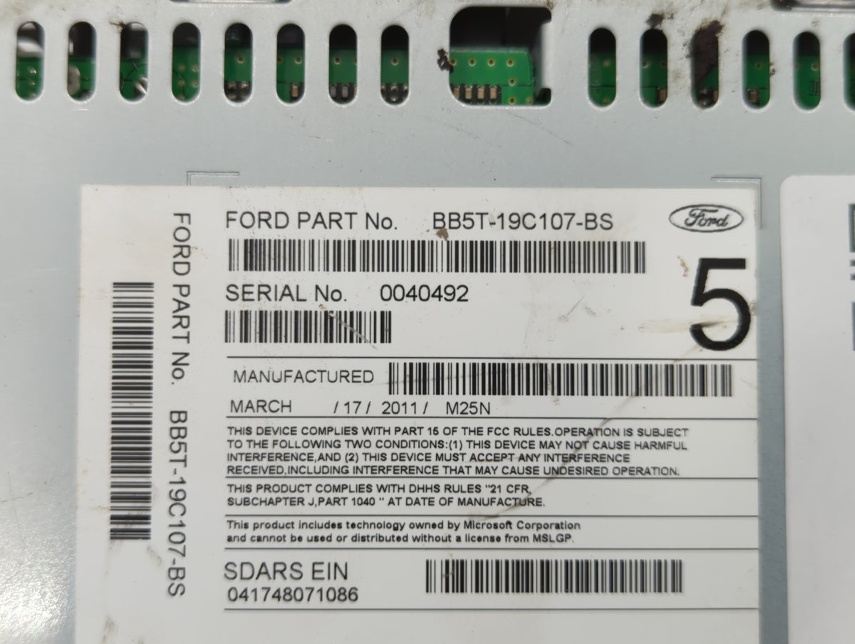 2011-2011 Ford Explorer Am Fm Cd Player Radio Receiver 458964 - Oemusedautoparts1.com