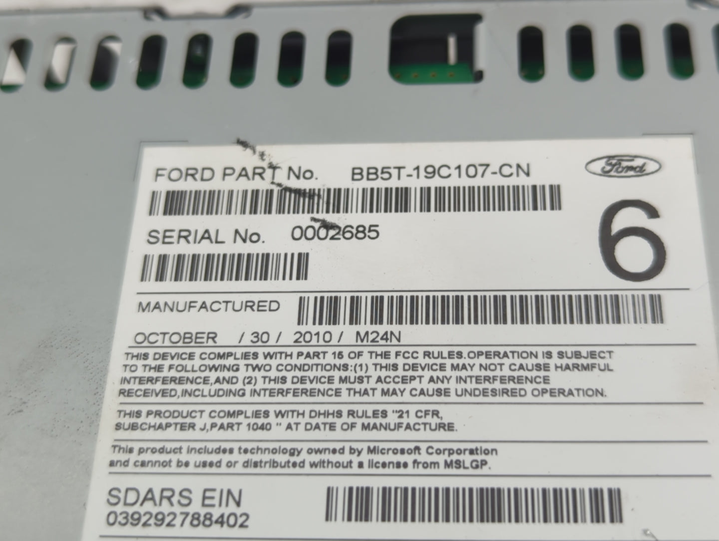 2011 Ford Explorer Radio AM FM Cd Player Receiver Replacement P/N:BB5T-19C107-CN BB5T-19C107-CM, BB5T-19C107-CP Fits OEM Use