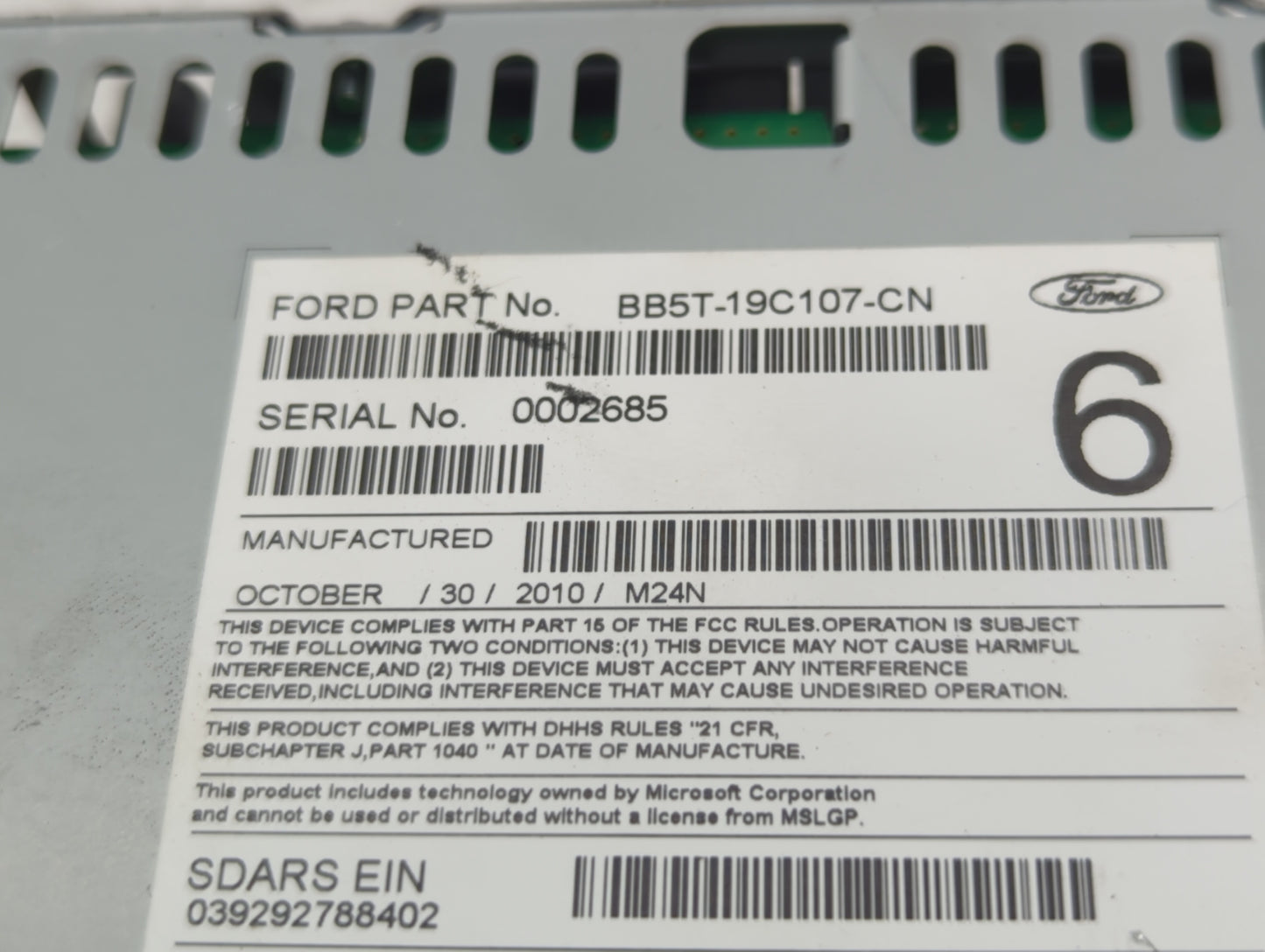 2011 Ford Explorer Radio AM FM Cd Player Receiver Replacement P/N:BB5T-19C107-CN BB5T-19C107-CM, BB5T-19C107-CP Fits OEM Use