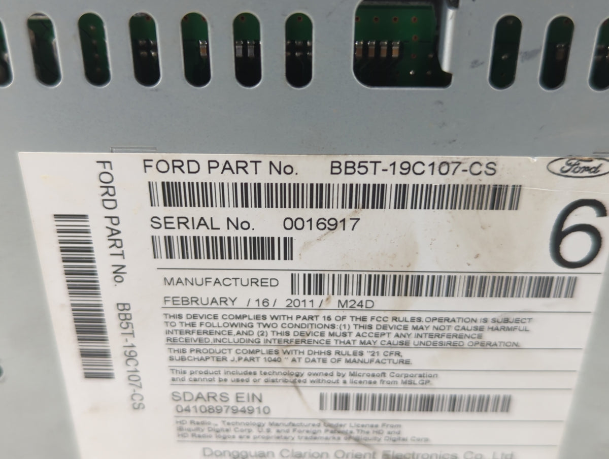 2011-2011 Ford Explorer Am Fm Cd Player Radio Receiver 522660 - Oemusedautoparts1.com
