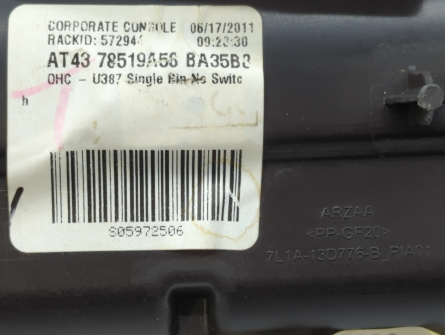 2011-2015 Ford Explorer Center Floor Console P/N:AT43 78519A56 BA Fits Fits 2011 2012 2013 2014 2015 2016 2017 2018 2019 OEM