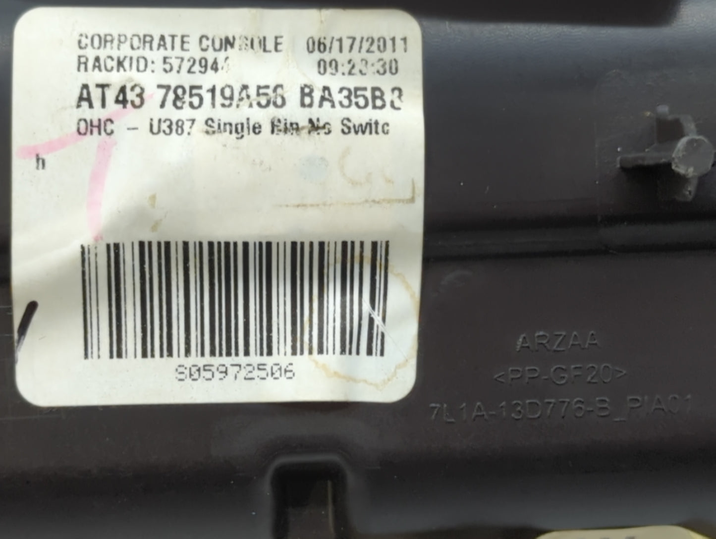 2011-2015 Ford Explorer Center Floor Console P/N:AT43 78519A56 BA Fits Fits 2011 2012 2013 2014 2015 2016 2017 2018 2019 OEM