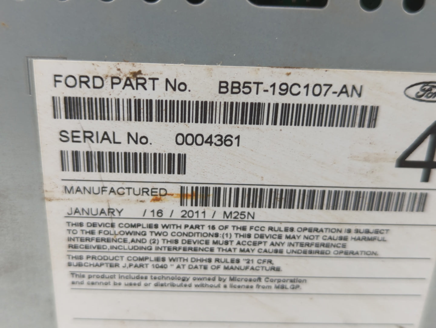 2011-2011 Ford Explorer Am Fm Cd Player Radio Receiver - Oemusedautoparts1.com
