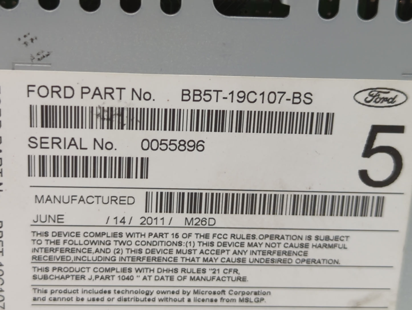 2011-2011 Ford Explorer Am Fm Cd Player Radio Receiver - Oemusedautoparts1.com