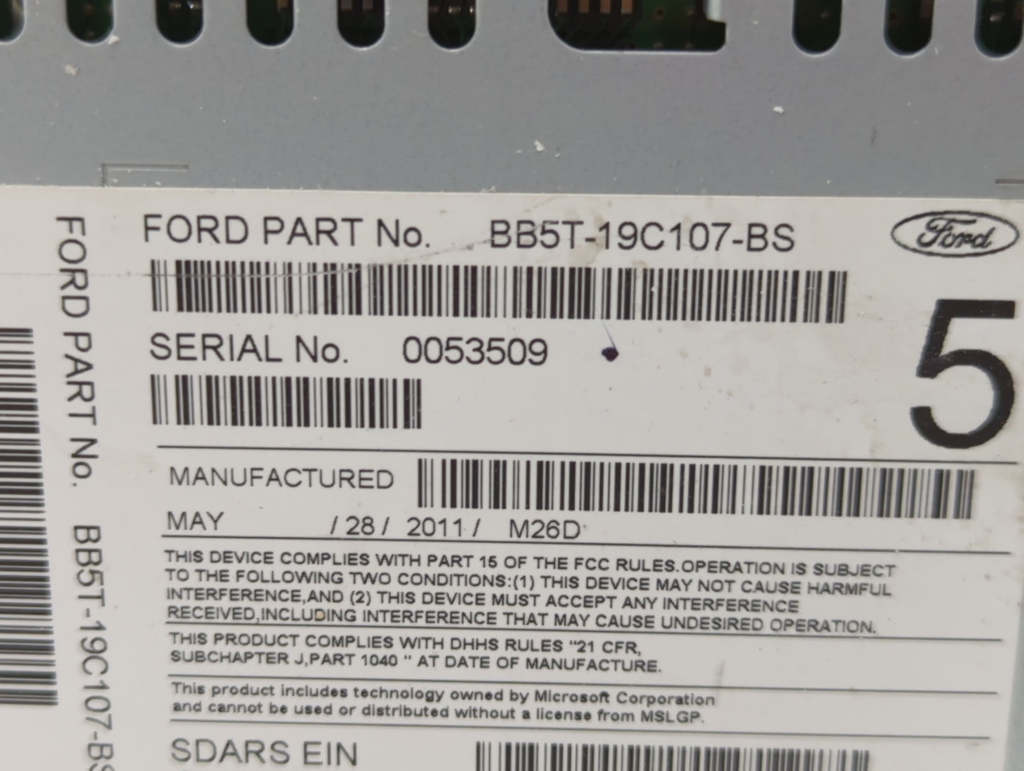 2011-2011 Ford Explorer Am Fm Cd Player Radio Receiver - Oemusedautoparts1.com