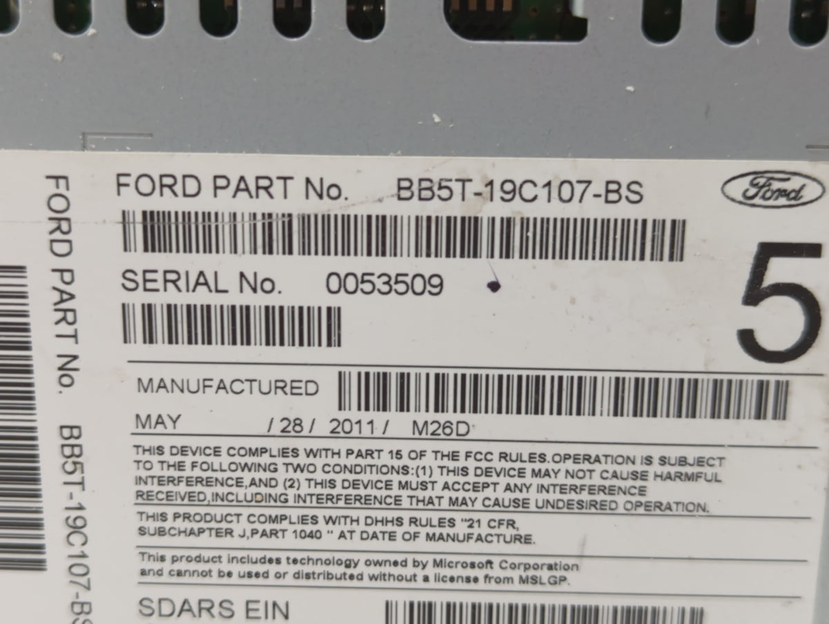 2011-2011 Ford Explorer Am Fm Cd Player Radio Receiver 596837 - Oemusedautoparts1.com