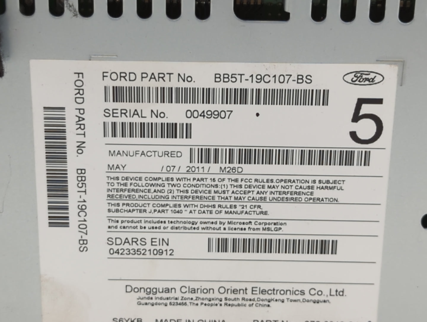 2011 Ford Explorer Am Fm Cd Player Radio Receiver - Oemusedautoparts1.com