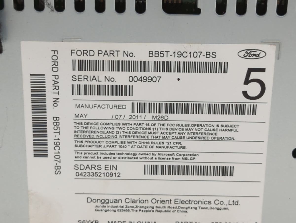 2011 Ford Explorer Am Fm Cd Player Radio Receiver 726245 - Oemusedautoparts1.com