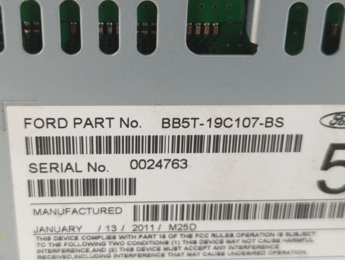 2011 Ford Explorer Radio AM FM Cd Player Receiver Replacement P/N:BB5T-19C107-BS OEM Used Auto Parts - Oemusedautoparts1.com
