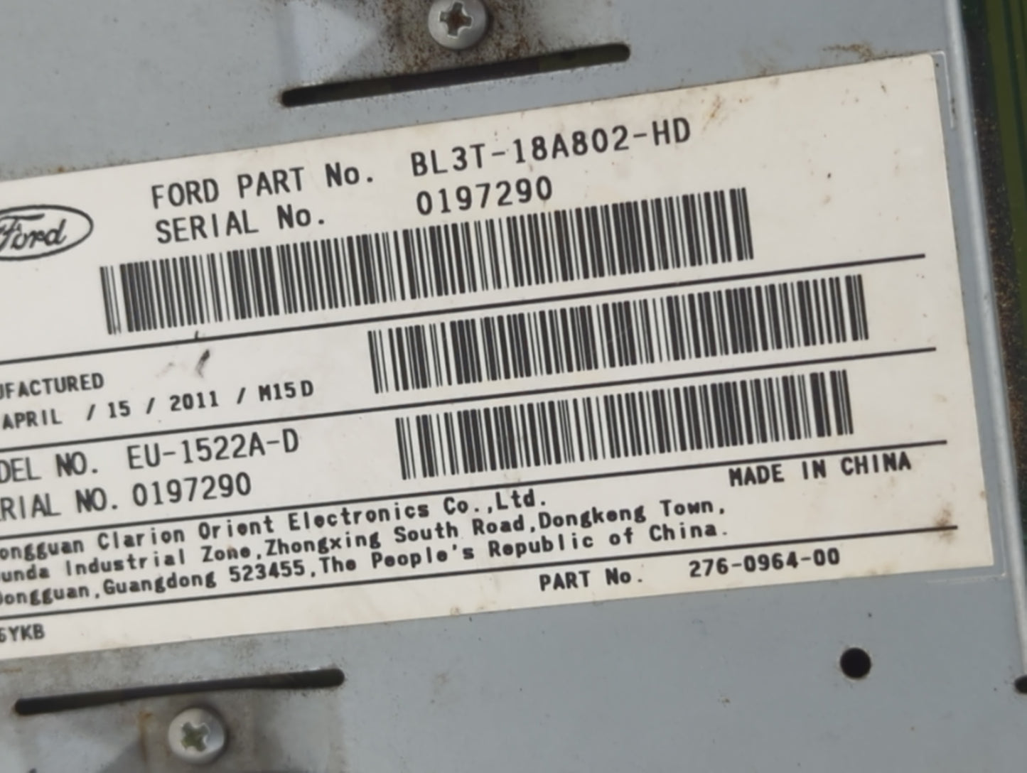 2011 Ford F-150 Radio AM FM Cd Player Receiver Replacement P/N:BL3T-18A802-HD Fits OEM Used Auto Parts - Oemusedautoparts1.c