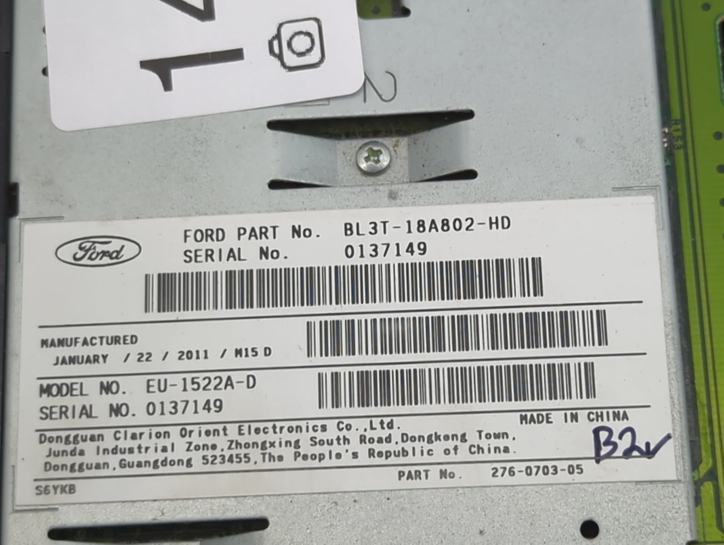 2011 Ford F-150 Radio AM FM Cd Player Receiver Replacement P/N:BL3T-18A802-HD EU-1522A-D, 276-0703-05, BL3T-18K811-BE Fits O